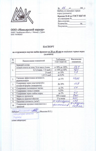 Сертификаты: биянковский щебеночный завод 3